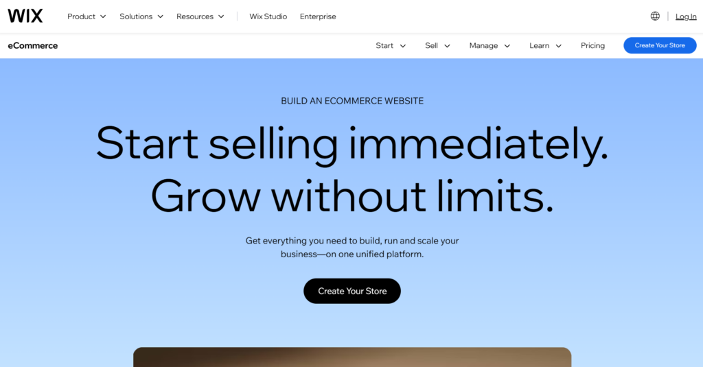 Wix eCommerce | shopify alternatives india​